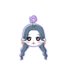 女の子(センター分け)(ロング)(紫)（個別スタンプ：8）