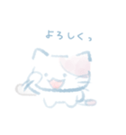 水色ねこ*冬（個別スタンプ：6）