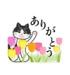 猫と花いっぱいの春（個別スタンプ：4）