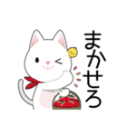 【春】白ねこスタンプ（個別スタンプ：14）