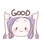 ラベンダーヘアの女の子（個別スタンプ：1）