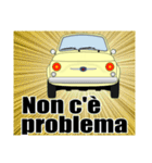 クラシック車のイタリア語スタンプ(黄1)（個別スタンプ：14）