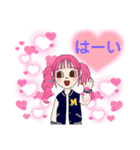 ピンク色好き女子のスタンプ（個別スタンプ：4）
