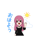 ピンク色好き女子のスタンプ（個別スタンプ：12）