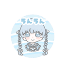 かわいい 女の子 水色（個別スタンプ：10）