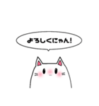 しろねこちゃんすたんぷ！（個別スタンプ：1）