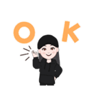 黒キャップ好きな女の子（個別スタンプ：1）