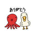 ペリカンとタコ（個別スタンプ：3）