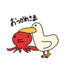 ペリカンとタコ（個別スタンプ：4）