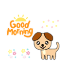 Dog greetings Good Morning etc ☆イヌ 犬（個別スタンプ：1）