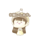 ソフトクリームの頭とペットボトル。（個別スタンプ：29）