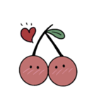 ゆるい絵文字 かわいいさくらんぼ（個別スタンプ：2）