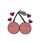ゆるい絵文字 かわいいさくらんぼ（個別スタンプ：3）