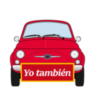 クラシック車のスペイン語スタンプ(赤2)（個別スタンプ：1）