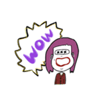 毎日使えるカラフルヘアーの女の子（個別スタンプ：7）