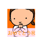 前髪上げてる女子（個別スタンプ：16）