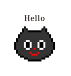 ドット絵 ねこ と 英語 English（個別スタンプ：1）