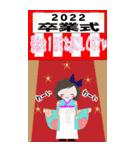 L/青いリボンの女の子 卒業式 袴 2022（個別スタンプ：5）