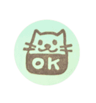消しゴムはんこ ねこ スタンプ（個別スタンプ：1）