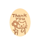 消しゴムはんこ ねこ スタンプ（個別スタンプ：3）