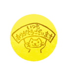 消しゴムはんこ ねこ スタンプ（個別スタンプ：7）