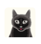 【 飛び出す 黒猫 ネロ】（個別スタンプ：1）