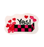 ハートだらけの市松模様Boxs（個別スタンプ：4）