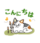 モフねこの春（個別スタンプ：3）