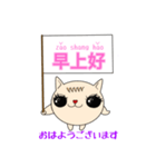 Mimi★猫★中国語(簡体字)-日常挨拶-（個別スタンプ：1）