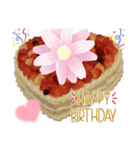 ケーキ＆お花スタンプ♡（個別スタンプ：1）