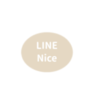 LINE OVAL 1【英語編】アイボリー（個別スタンプ：14）