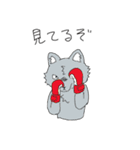 キックボクシングをするオオカミ（個別スタンプ：12）