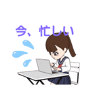 可愛い 学生スタンプ ～女の子～（個別スタンプ：21）
