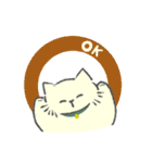 クリーム色のよい子 (ねこ)（個別スタンプ：5）