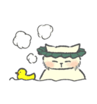 クリーム色のよい子 (ねこ)（個別スタンプ：9）
