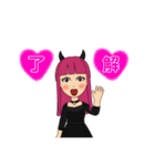 小悪魔女の子スタンプ（個別スタンプ：1）