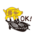 縄文土偶切り絵スタンプ【英語バージョン】（個別スタンプ：9）