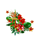 Alohaな花たち＋ありがとうの花束スタンプ（個別スタンプ：5）