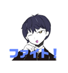 変なポーズとってるクールな男子（個別スタンプ：22）