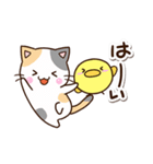 お茶目な三毛猫×まるピヨ（個別スタンプ：10）