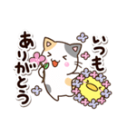 お茶目な三毛猫×まるピヨ（個別スタンプ：13）