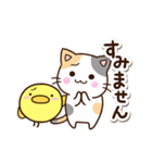 お茶目な三毛猫×まるピヨ（個別スタンプ：23）