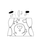 前髪ひとつ結子*黒白（個別スタンプ：2）