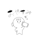 前髪ひとつ結子*黒白（個別スタンプ：3）