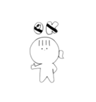 前髪ひとつ結子*黒白（個別スタンプ：5）