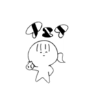 前髪ひとつ結子*黒白（個別スタンプ：9）