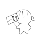 前髪ひとつ結子*黒白（個別スタンプ：11）