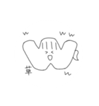 前髪ひとつ結子*黒白（個別スタンプ：15）