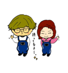 ふでちゃん×まきマキちゃん（個別スタンプ：1）