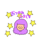 ハッピーカラフル挨拶ガール（個別スタンプ：5）